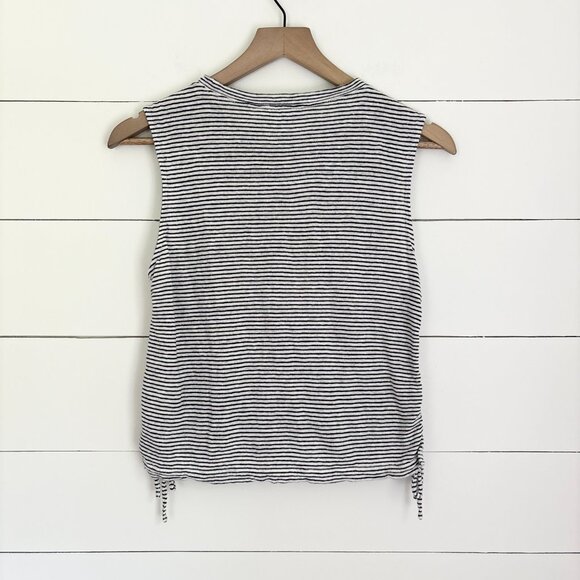 Frame black and white pinstriped tank with ties on the side sz xs - Picture 4 of 4